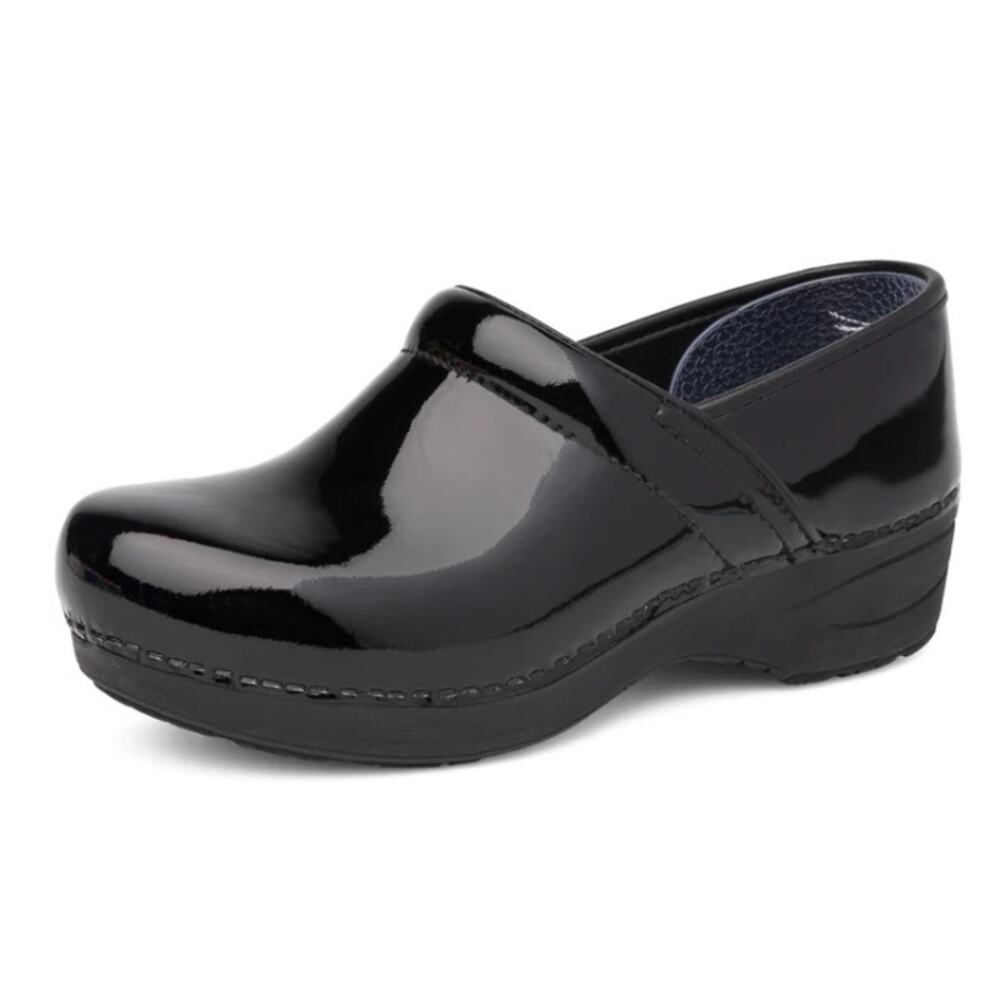 Dansko Black Patent Leather Clogs